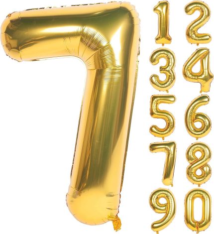 18 Inch Large Gold Number 4 Balloons,Foil Helium Digital Balloons for Birthday Anniversary Party Festival Decorations