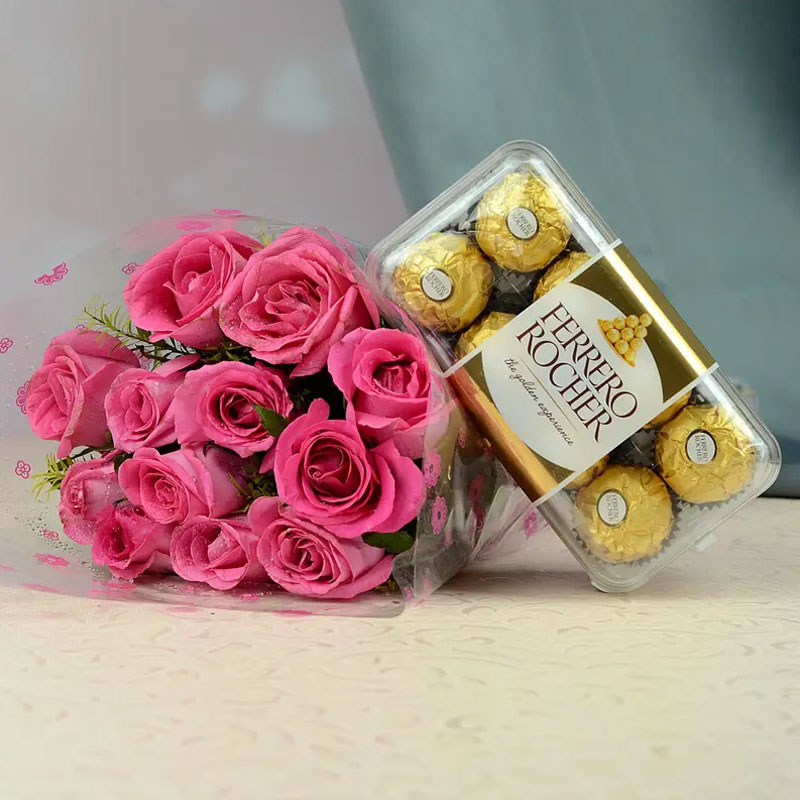 Pink-Roses-with-Ferrero-Rocher