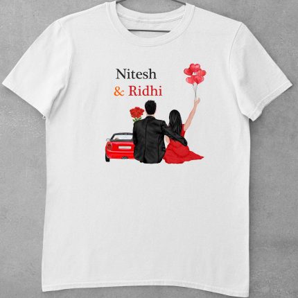 Personalised Couple T-Shirts for Pre-Wedding Photoshoots & Anniversary – Couple Avatar T-Shirts