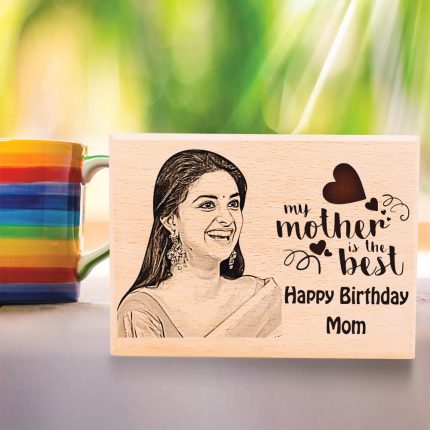 Wooden Happy Mother Day Customized Engraved Photo Plaque Gift for Mom SKU#: mom16