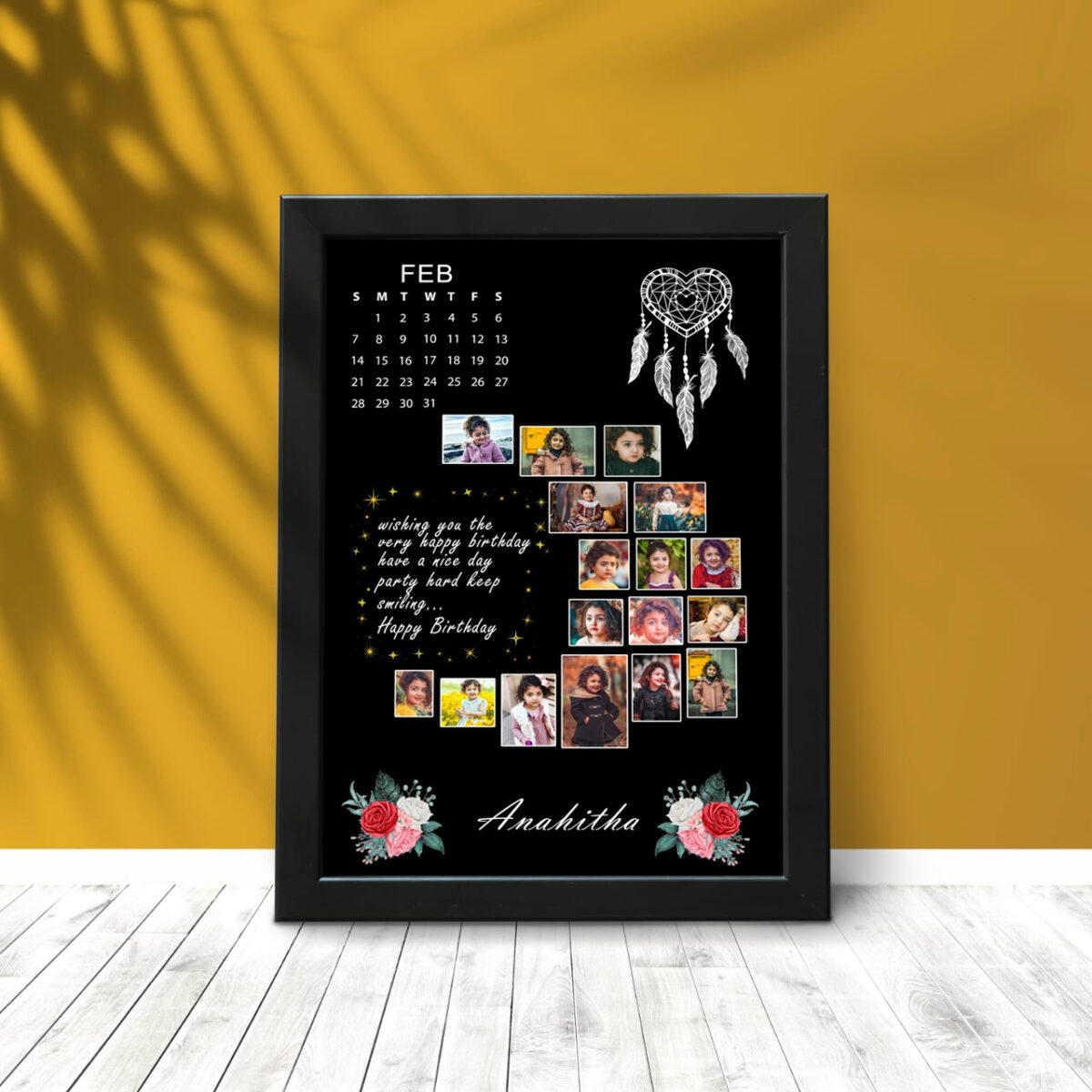 birthday rectanguler shape wall mount photo frame