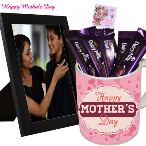 Mug N Milky - Mother's Day Personalized Mug, 5 Dairy Milk 7 gms, Photo Frame