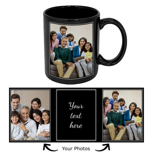 Personalized Black Mug (Two Photos)