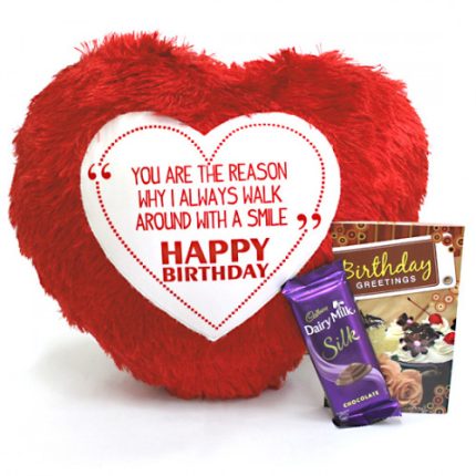 Silky Heart - Heart Shape Pillow, Dairy Milk Silk
